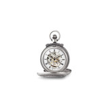 Charles Hubert Antiqued Chrome Finish Lion Crest Pocket Watch