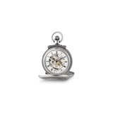 Charles Hubert Antiqued Chrome Finish Skeleton Pocket Watch XWA3347