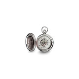 Charles Hubert Chrome Finish Brass 2-Photo Insert Pocket Watch