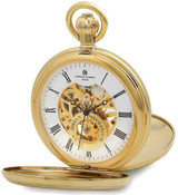 Image of Charles Hubert Gold-Finish Double Cover Open Window Pocket Watch