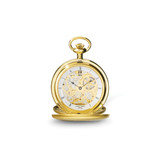 Charles Hubert IP-plated Stainless Double Cover Satin Pocket Watch