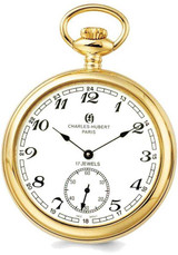 Image of Charles Hubert IP-plated Stainless Open Face Pocket Watch