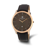 Image of Charles Hubert Mens Pink Finish Stainless Brown Dial Watch