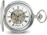 Image of Charles Hubert Stainless Hunter Case w/ Shield Skeleton Pocket Watch XWA6116