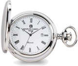 Image of Charles Hubert Stainless Hunter Case w/ Shield White Dial Pocket Watch