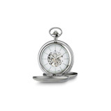 Charles Hubert Stainless Steel Double Cover Tritium Mechanical Pocket Watch