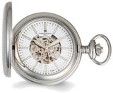 Image of Charles Hubert Stainless Steel Hunter Case Tritium Mechanical Pocket Watch