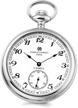 Image of Charles Hubert Stainless Steel Open Face Pocket Watch