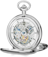 Image of Charles Hubert Stainless Steel Skeleton Dial Pocket Watch XWA4344