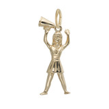 Image of Cheerleader w/ Megaphone Charm (Choose Metal) by Rembrandt