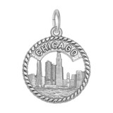 Image of Chicago Skyline Charm (Choose Metal) by Rembrandt