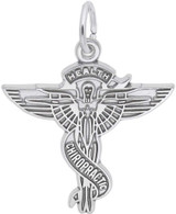 Image of Chiropractic Caduceus Charm (Choose Metal) by Rembrandt