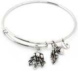 Image of Chrysalis Acorn White Expandable Bangle Bracelet