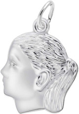 Image of Classic Girls Head Charm (Choose Metal) by Rembrandt
