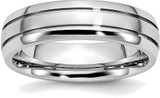 Image of Cobalt Polished and Satin Grooved 6mm Band Ring