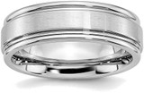 Image of Cobalt Satin and Polished Ridged Edge 7mm Band Ring