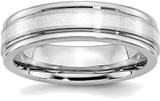Image of Cobalt w/ Sterling Silver Inlay Satin and Polished 6mm Band Ring