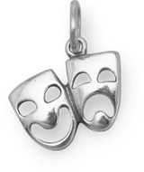 Image of Comedy and Tragedy Mask Charm 925 Sterling Silver