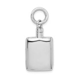 Image of Cremation Jewelry - Rhodium-Plated Sterling Silver Polished Rectangular Ash Holder Pendant