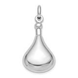 Image of Cremation Jewelry - Rhodium-Plated Sterling Silver Polished Screw Top Ash Holder Pendant QC9178