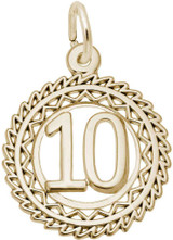 Image of Cutout Number 10 w/ Wavy Frame Charm (Choose Metal) by Rembrandt