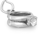 Image of CZ Ring Charm 925 Sterling Silver