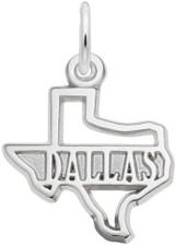 Image of Dallas Texas Map Charm (Choose Metal) by Rembrandt