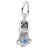 Image of December Babyshoe w/ Synthetic Crystal Charm (Choose Metal) by Rembrandt