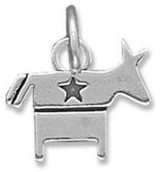 Image of Democratic Donkey Charm 925 Sterling Silver