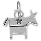 Image of Democratic Donkey Charm 925 Sterling Silver