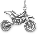 Image of Dirt Bike Charm 925 Sterling Silver