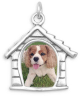 Image of Dog House Picture Frame Charm 925 Sterling Silver