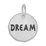 Image of Dream Charm Tag Black Enamel Charm (Choose Metal) by Rembrandt