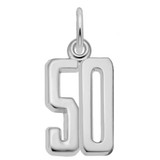 Image of Elegant Number 50 Charm (Choose Metal) by Rembrandt