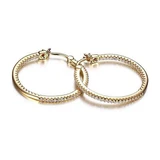 Image of ELLE Jewelry - Gold Plated Sterling Silver Inside Out CZ Hoop Earrings