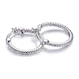 Image of ELLE Jewelry - Sterling Silver Inside Outside CZ Hoop Earrings