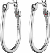 Image of ELLE Jewelry - Sterling Silver Oval Hoop Earrings