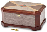 Image of Eye Burl Blue / Red Inlay High Gloss Jewelry Box