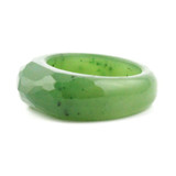 Natural Untreated Faceted Solid Nephrite Jade Band Ring