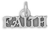 Image of Faith Charm 925 Sterling Silver