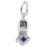 Image of February Babyshoe w/ Synthetic Crystal Charm (Choose Metal) by Rembrandt