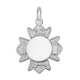 Image of Fire Department Badge Charm (Choose Metal) by Rembrandt