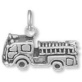 Image of Fire Truck Charm 925 Sterling Silver