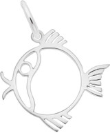 Image of Flat Fish Charm (Choose Metal) by Rembrandt