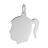 Image of Flat Girls Head Charm (Choose Metal) by Rembrandt