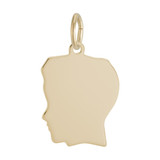 Image of Flat Medium Boys Head Charm (Choose Metal) by Rembrandt