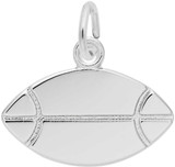 Image of Flat Rugby Ball Charm (Choose Metal) by Rembrandt