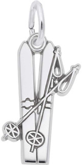 Image of Flat Skis Charm (Choose Metal) by Rembrandt