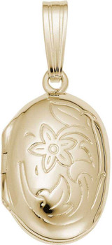 Image of Floral Locket Charm (Choose Metal) by Rembrandt