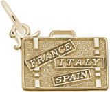 Image of France, Italy, Spain Suitcase Charm (Choose Metal) by Rembrandt